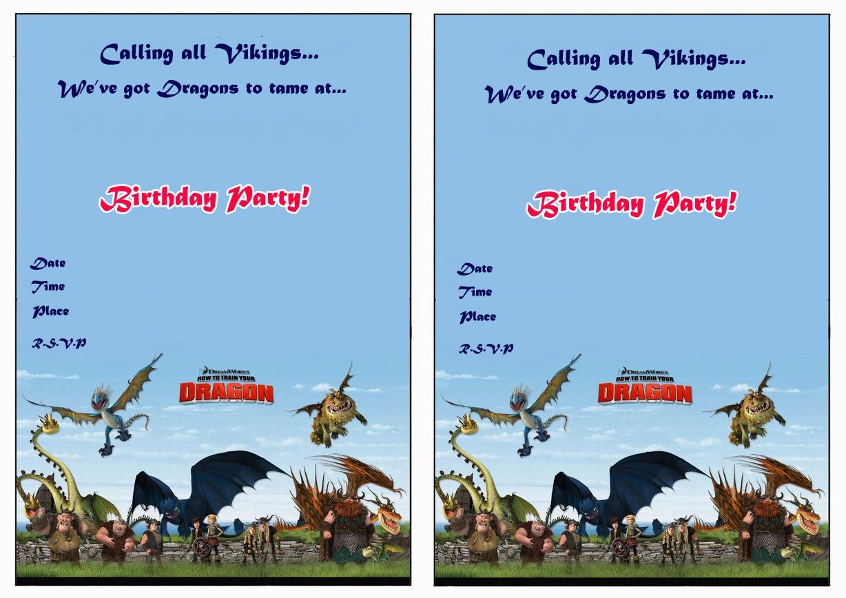 How To Train Your Dragon Birthday Printable Invitations Click Image - How To Train Your Dragon Birthday Invitations Printable Free