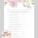How Well Do You Know The Bride Printable Game (Blush Floral   How Well Do You Know The Bride Game Free Printable
