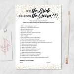 How Well Does The Bride Know The Groom Game. Gold Bridal | Etsy   How Well Does The Bride Know The Groom Free Printable