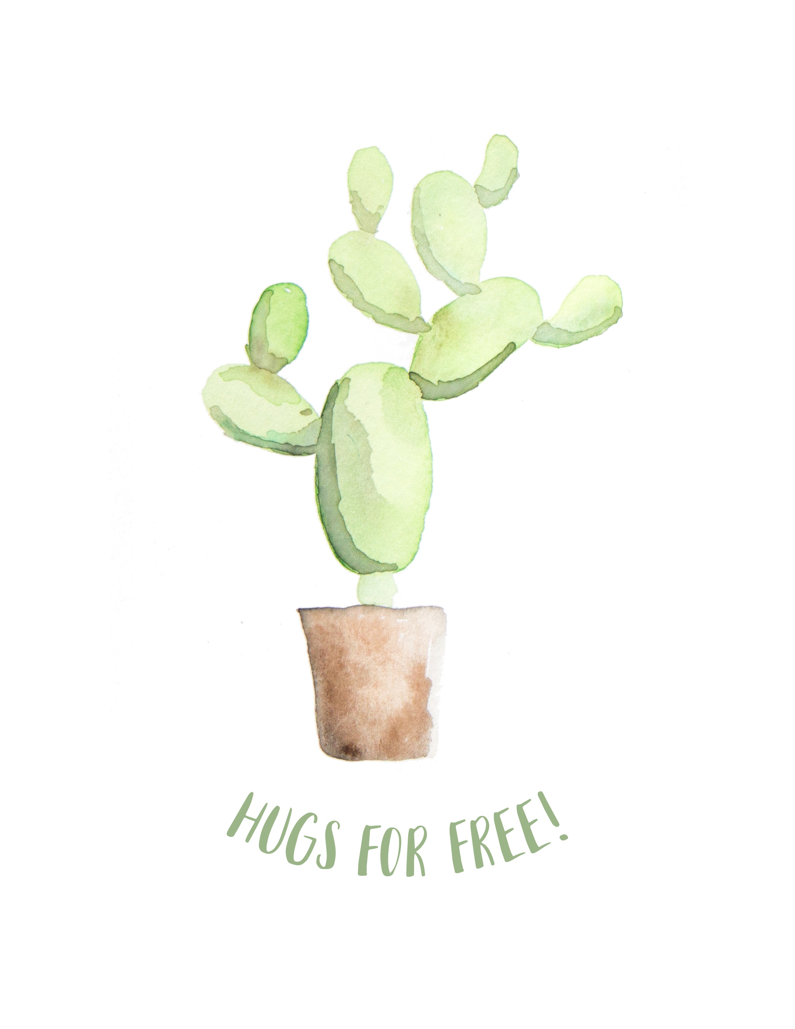 Hugs For Free! Cactus Wall Art Printable – Sustain My Craft Habit - Free Printable Cactus