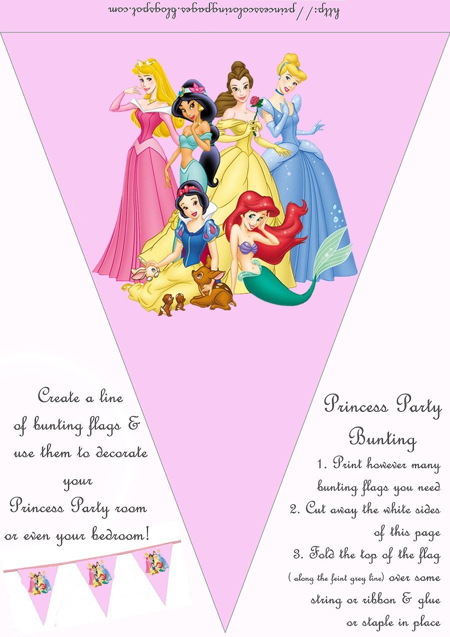 Hundreds Of Free, Printable Princess Coloring Pages, Princess Party - Free Printable Princess Birthday Banner