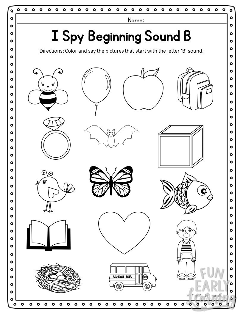 I Spy Beginning Sounds Activity - Free Printable For Speech And Apraxia - Free Printable Early Childhood Activities