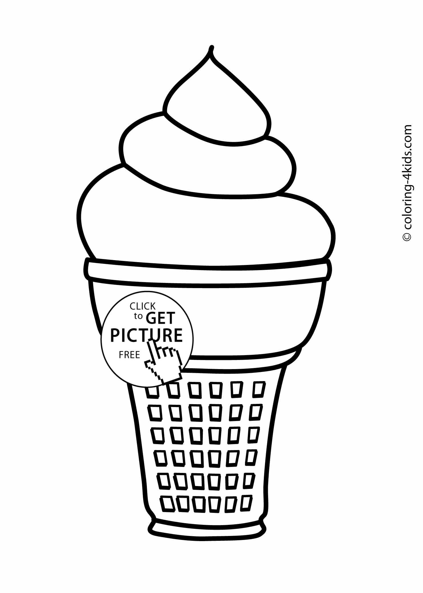 Ice Cream Coloring Pages For Kids, Printable | Coloing-4Kids - Ice Cream Color Pages Printable Free