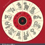 Illustration Of Chinese Zodiac Wheel With Twelve   Free Printable Chinese Zodiac Wheel