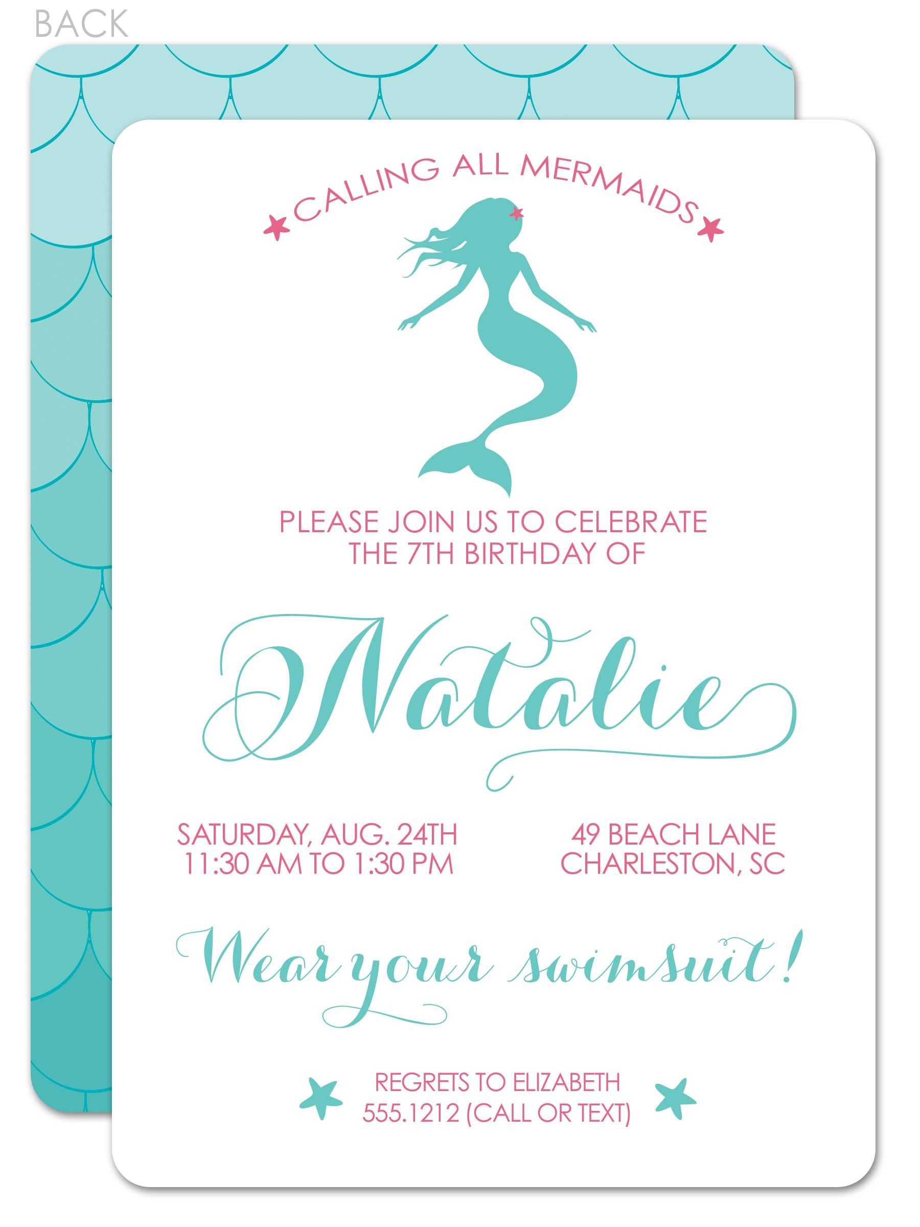 Image Result For Free Printable Mermaid Party Invitations | Lily - Mermaid Party Invitations Printable Free