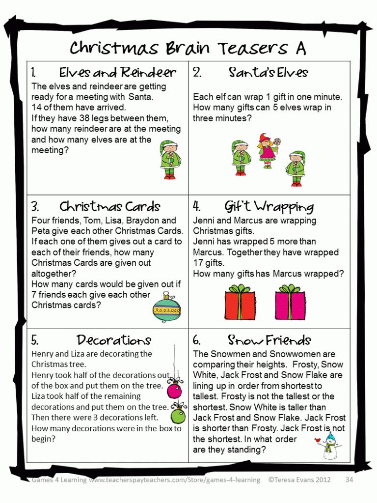 Image Result For Printable Christmas Riddles For Adults | Christmas - Free Printable Christmas ...