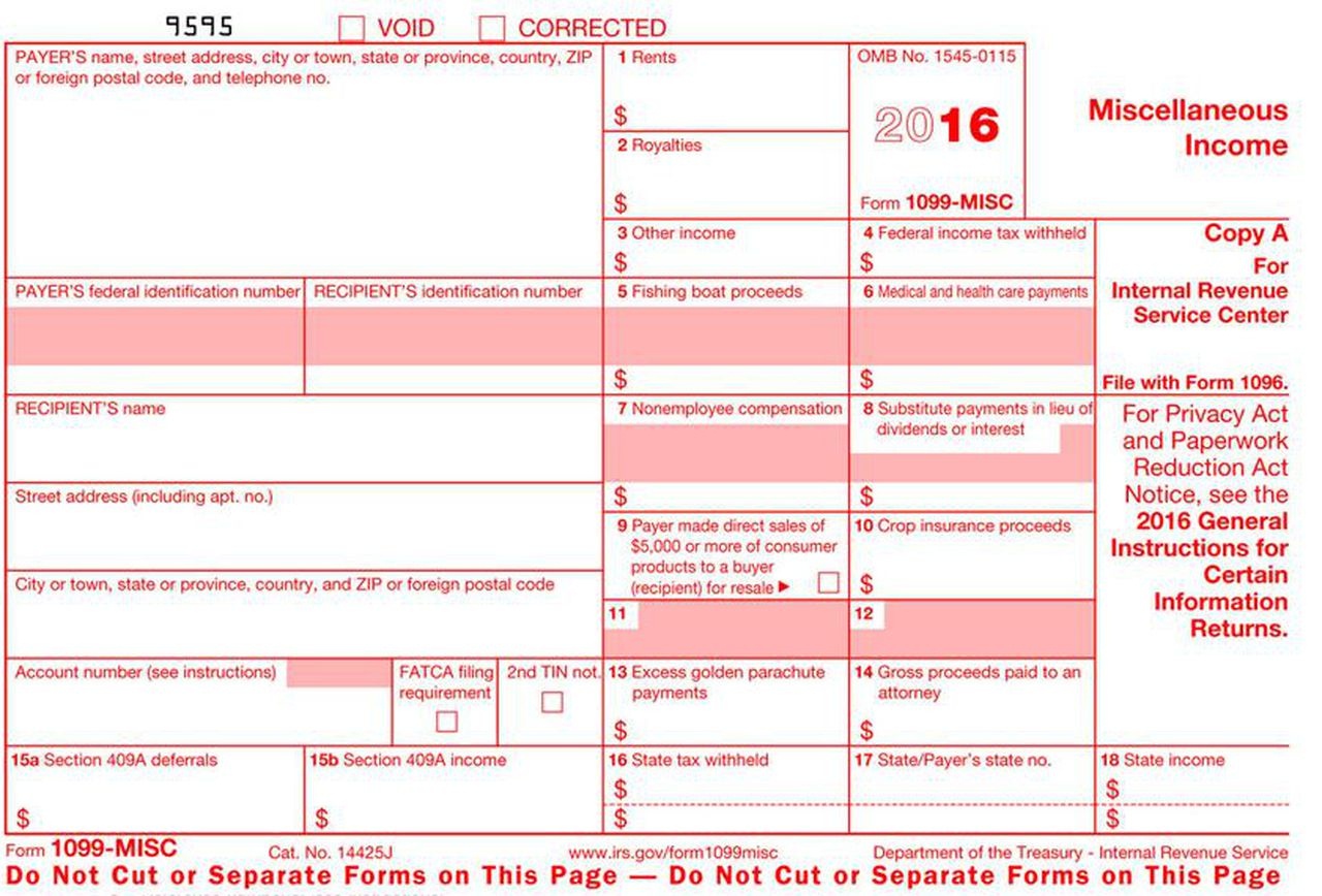 Irs Forms 1099 Are Critical, And Due Early In 2017 - Free Printable 1099 Form 2016