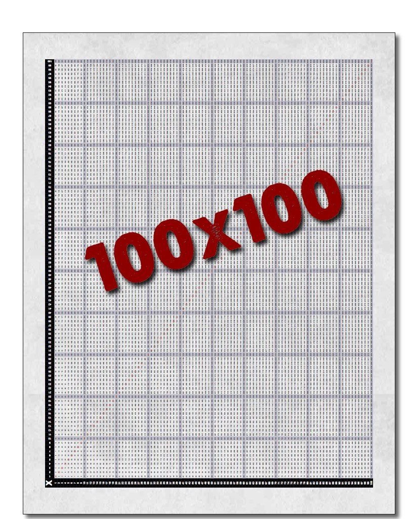 100x100 Multiplication Chart Printable