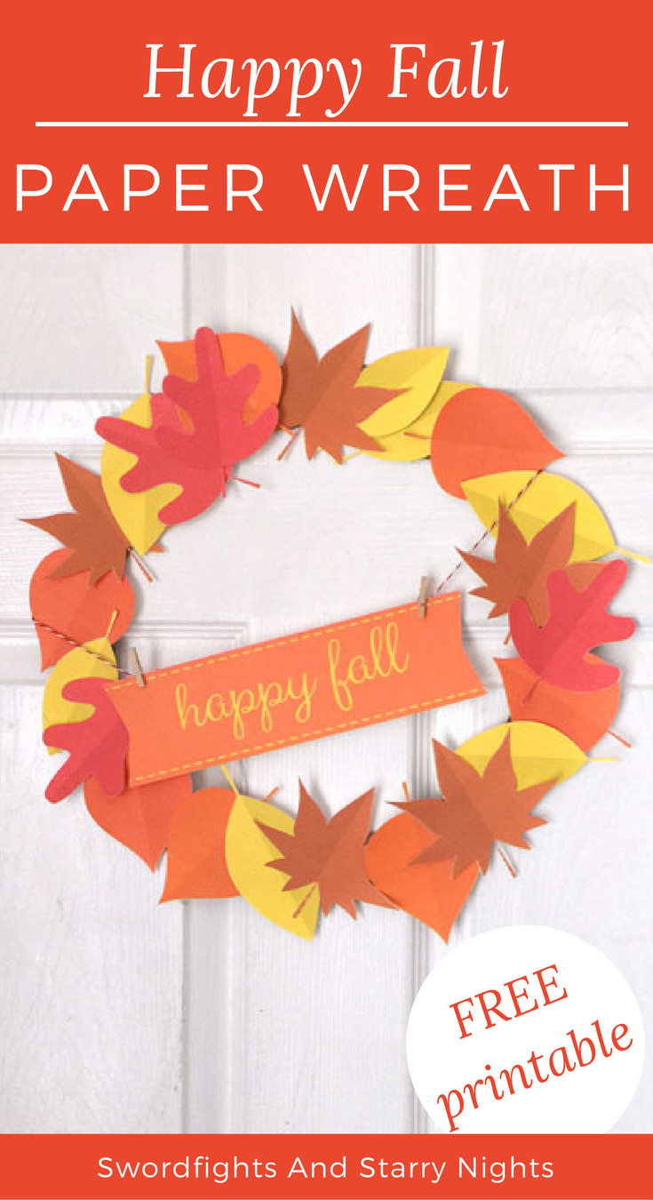 It&amp;#039;s Easy To Make Your Own Happy Fall Paper Wreath! Free Printable - Free Printable Autumn Paper