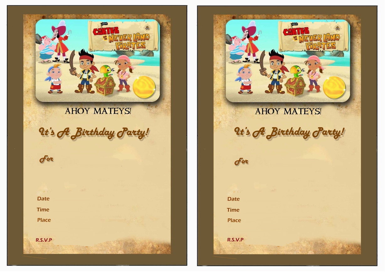 Jake And The Never Land Pirates Birthday Invitations | Birthday - Free Printable Jake And The Neverland Pirates Cupcake Toppers