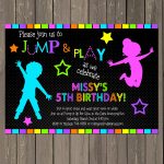 Jump Invitation Neon Bounce House Invitation Trampoline | Etsy   Free Printable Glow In The Dark Birthday Party Invitations