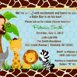 Jungle Themed Baby Shower Invitations Free Printable Safari Ba   Free Printable Zebra Baby Shower Invitations