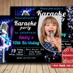Karaoke Birthday Party Invitation With Photo Singing Party | Etsy   Free Printable Karaoke Party Invitations
