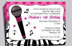 Karaoke Party Invitation Printable – Sing, Microphone, Rock Star – Free Printable Karaoke Party Invitations