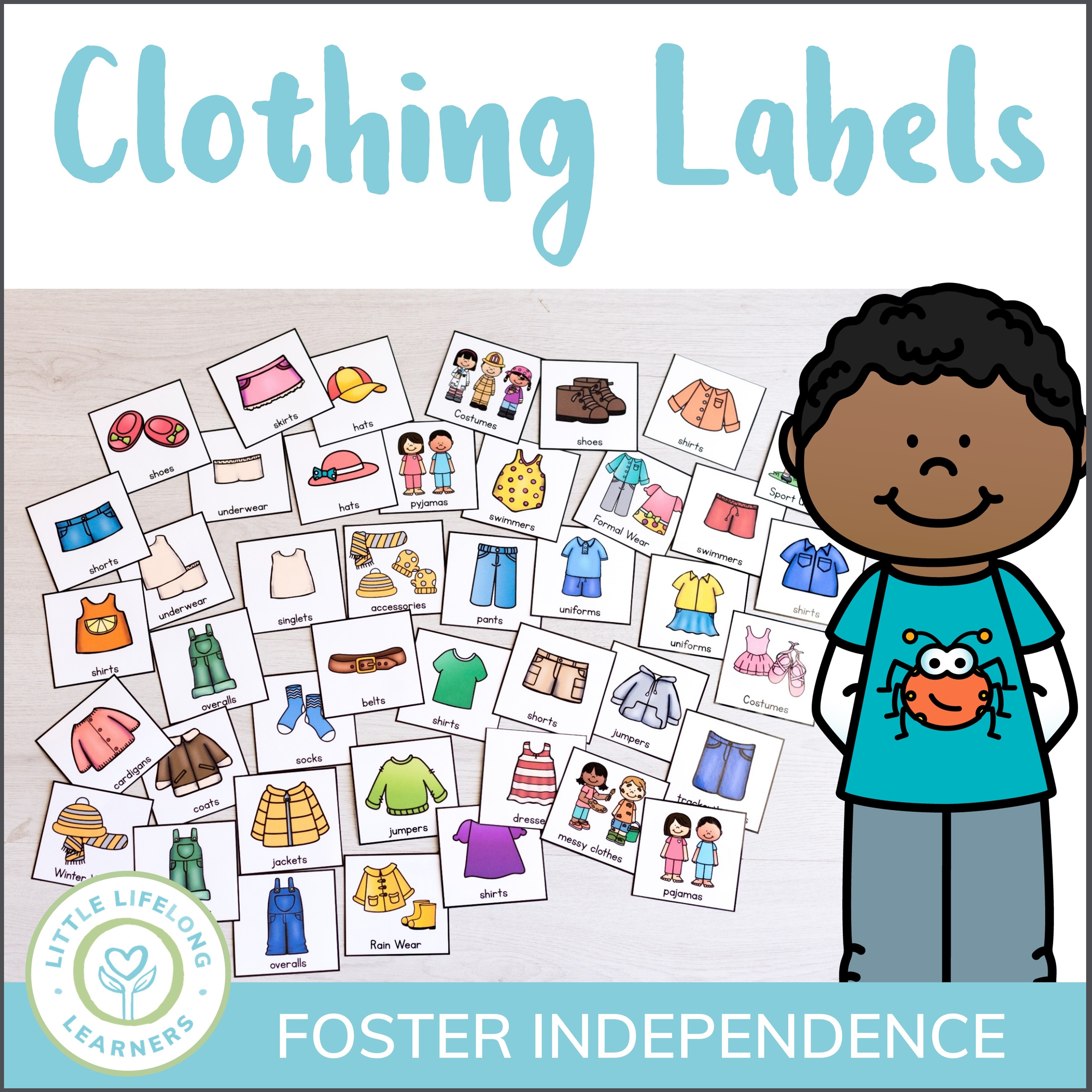 Kids Clothing Drawer Labels - Little Lifelong Learners - Free Printable Classroom Tray Labels