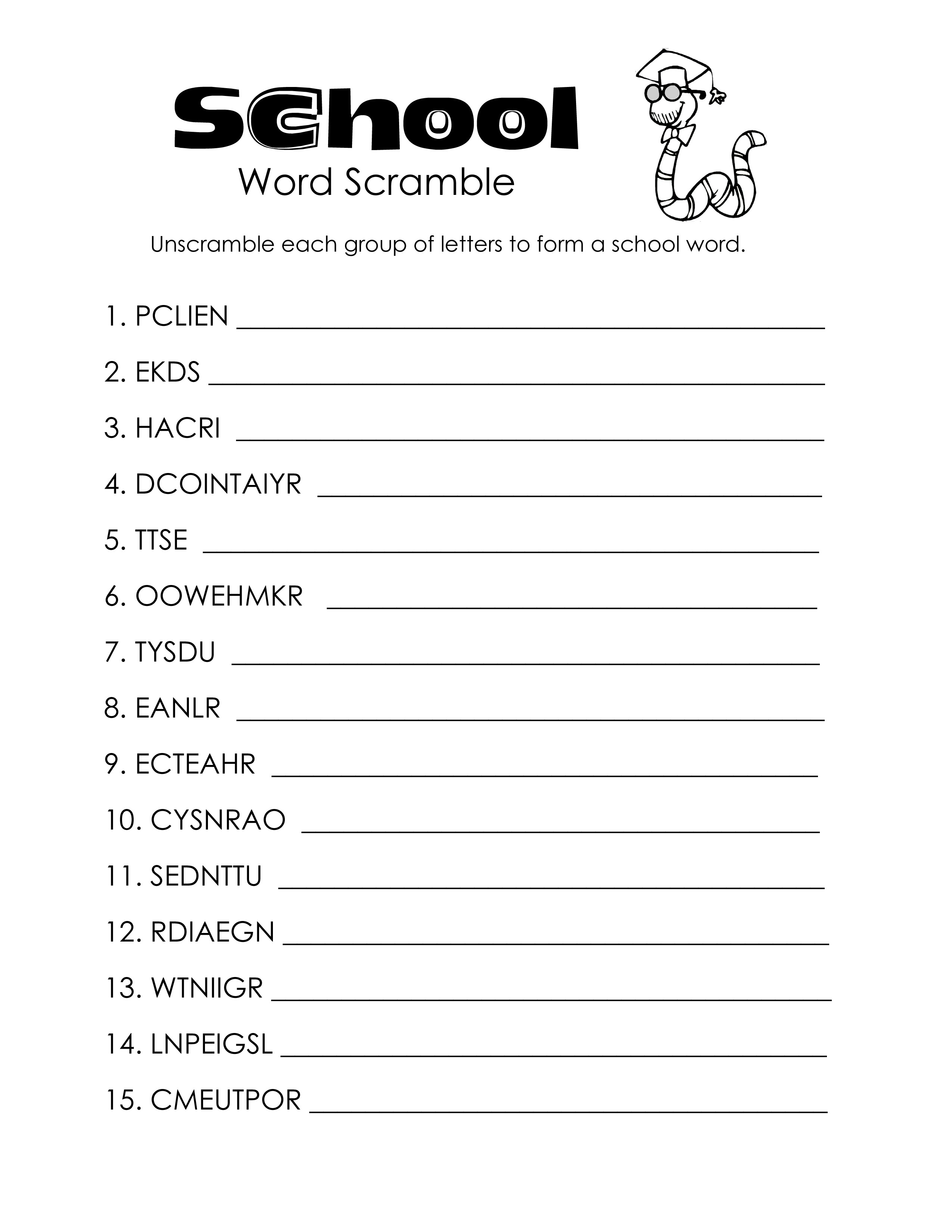 Free Word Scramble Maker Printable Free Printable A to Z