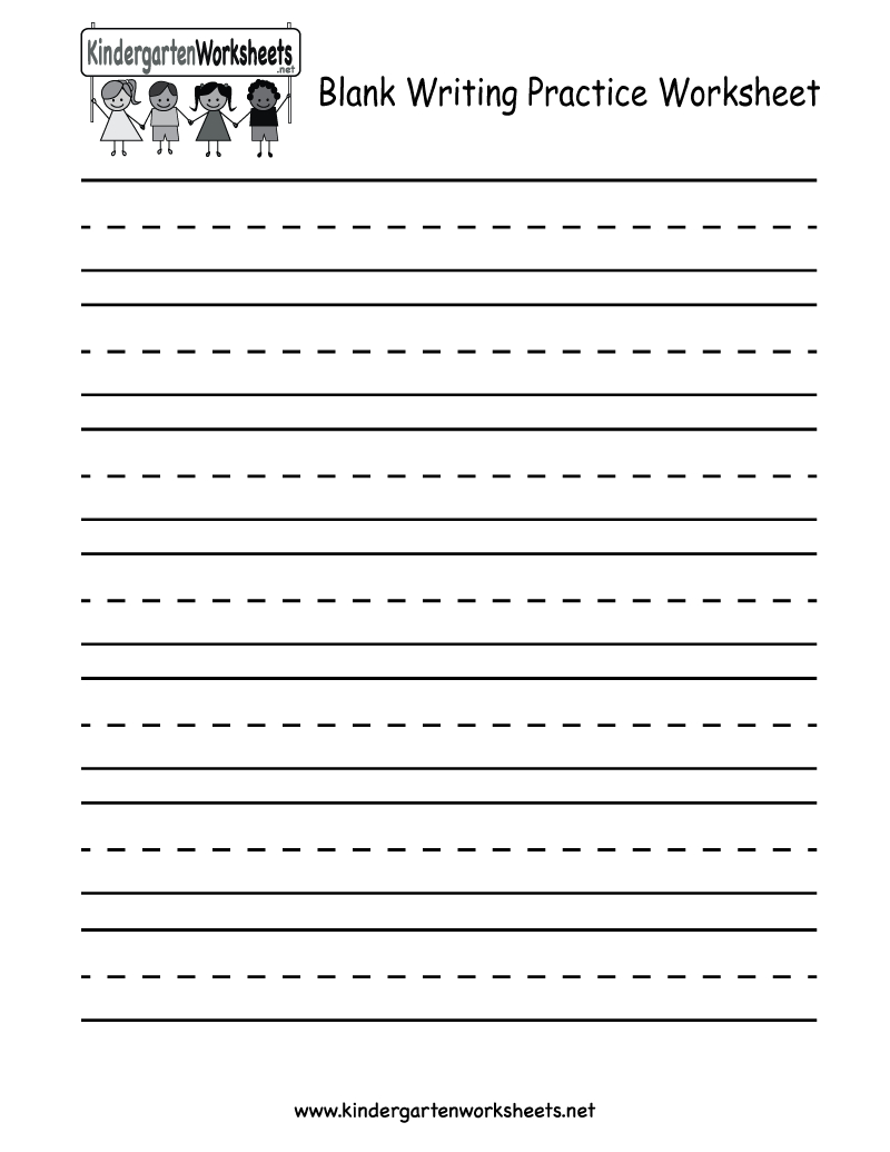 Kindergarten Blank Writing Practice Worksheet Printable | Writing - Free Printable Writing Worksheets