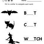 Kindergarten Halloween Missing Letter Worksheet Printable   Free Printable Halloween Worksheets