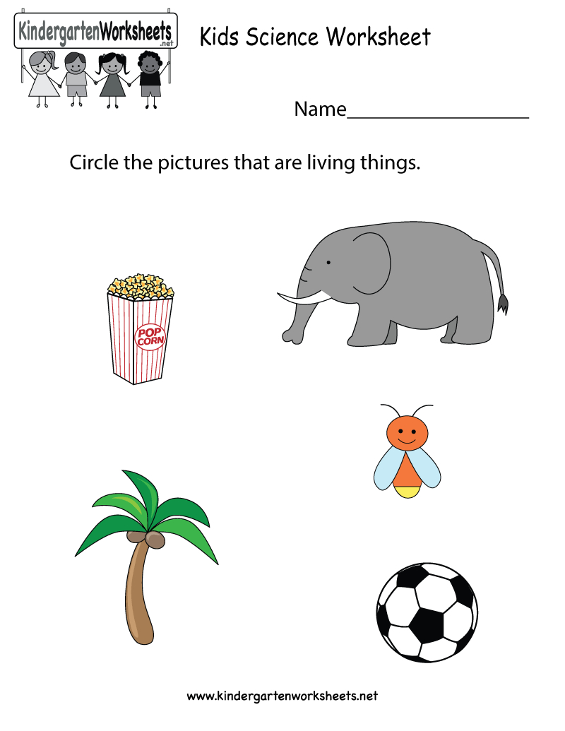 Kindergarten Kids Science Worksheet Printable | Science Worksheets - Free Printable Worksheets For Kids Science