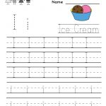 Kindergarten Letter I Writing Practice Worksheet Printable   Free Printable Writing Sheets