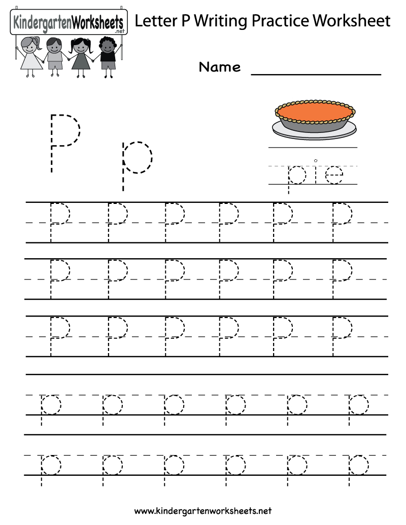Kindergarten Letter P Writing Practice Worksheet Printable - Preschool Writing Worksheets Free Printable