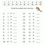 Kindergarten Math Printable Worksheets   One Less   Free Printable Math Worksheets