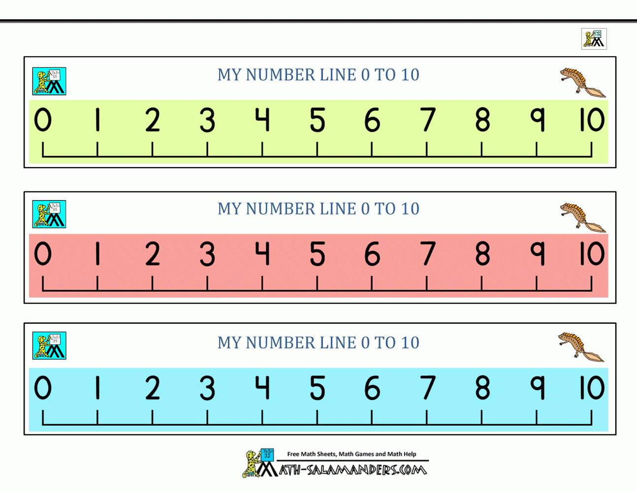 Kindergarten Math Printables - Free Printable Number Line