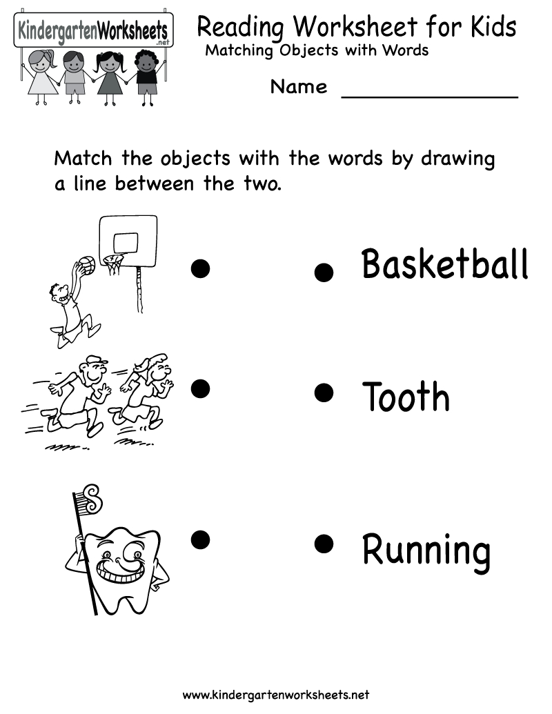 Kindergarten Reading Worksheet For Kids Printable | Worksheets - Free Printable Reading Activities For Kindergarten