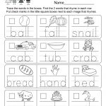 Kindergarten Rhyming Words Worksheet   Free Kindergarten English   Free Printable Rhyming Words Worksheets