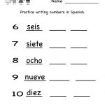 Kindergarten Spanish Number Worksheet Printable | Teaching Spanish   Free Printable Spanish Worksheets
