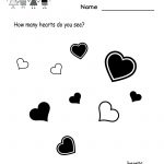 Kindergarten Valentine's Day Math Worksheet Printable | Valentine's   Free Printable Valentine Math Worksheets