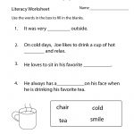 Kindergarten Worksheets | Kindergarten Literacy Worksheet   Free   Free Printable Literacy Worksheets For Adults