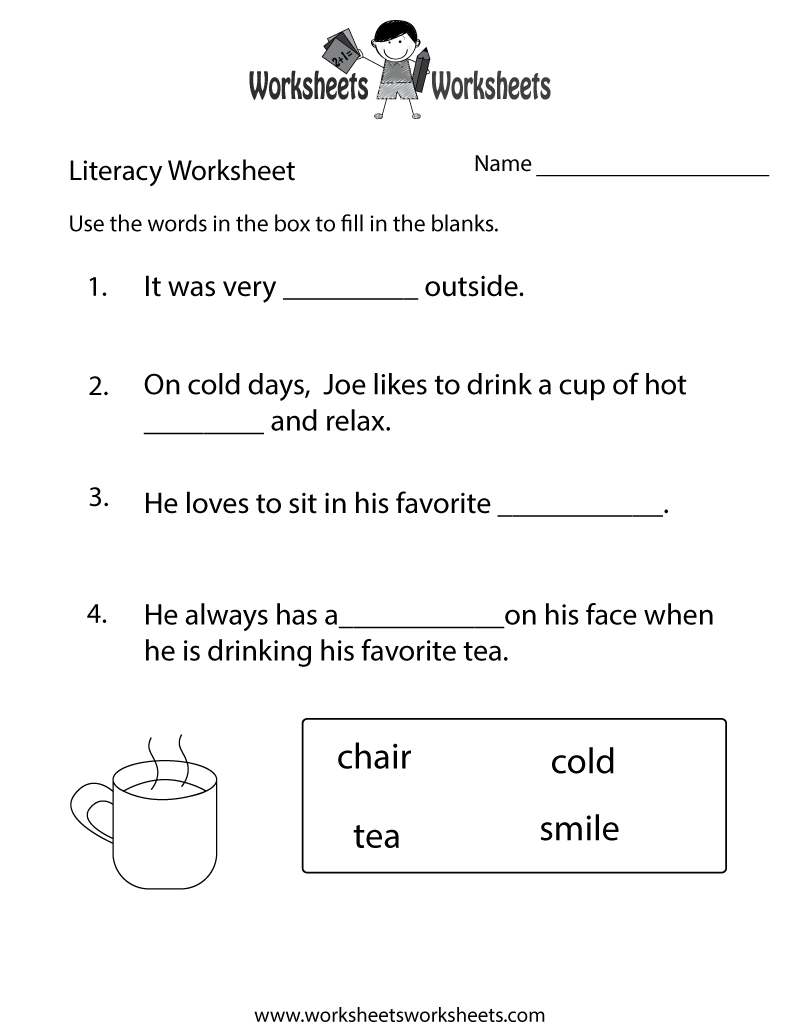 Kindergarten Worksheets | Kindergarten Literacy Worksheet - Free - Free Printable Literacy Worksheets For Adults