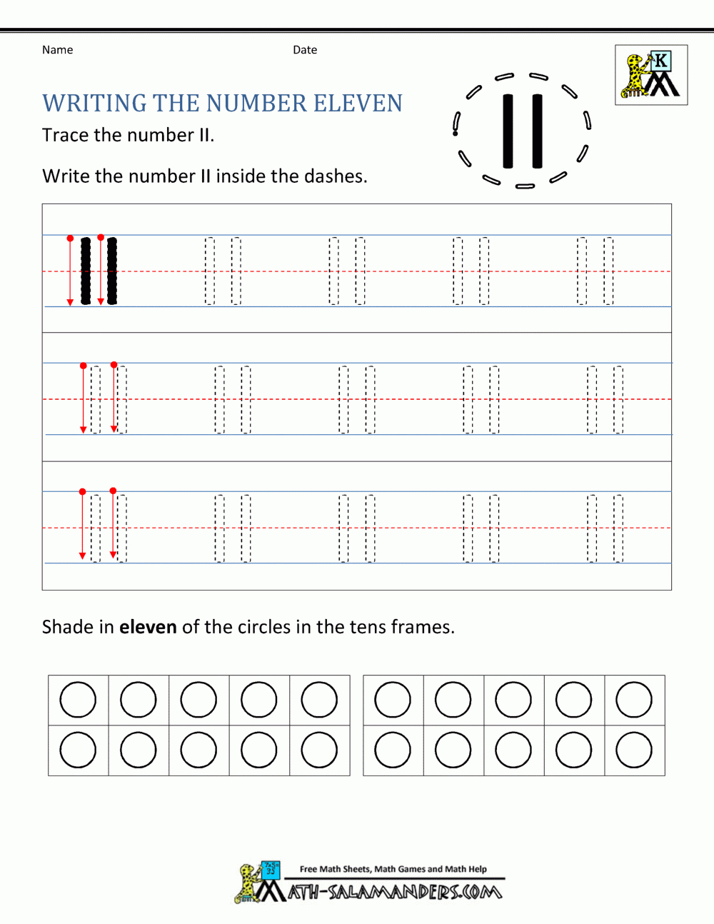 Kindergarten Writing Worksheets - Numbers To 11 To 20 - Free Printable Tracing Numbers 1 20 Worksheets