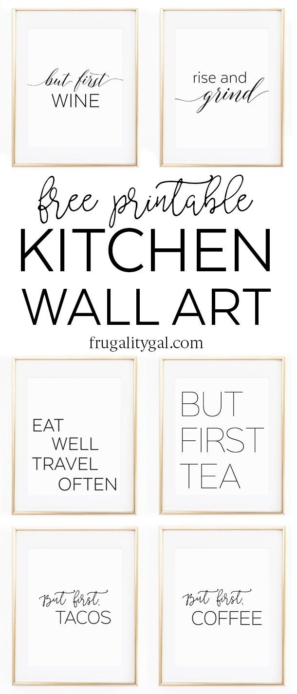 Kitchen Gallery Wall Printables | Free Printable Wall Art - Free Black And White Printable Art