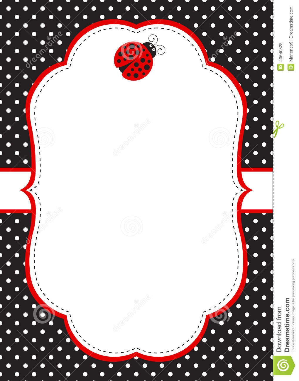 Ladybug Invitation Template Stock Vector - Illustration Of Birthday - Free Printable Ladybug Invitations