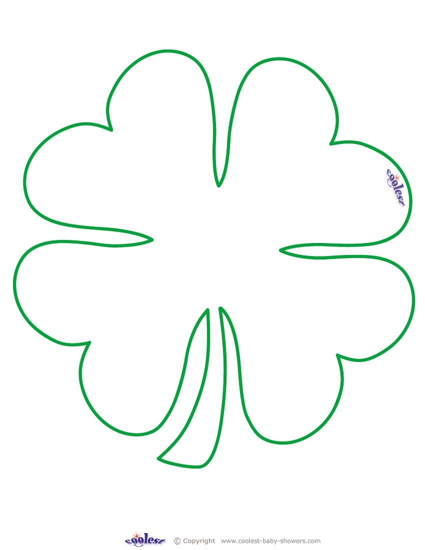 Large Printable Clover Coolest Free Printables … | Tattoo Canvas - Shamrock Template Free Printable