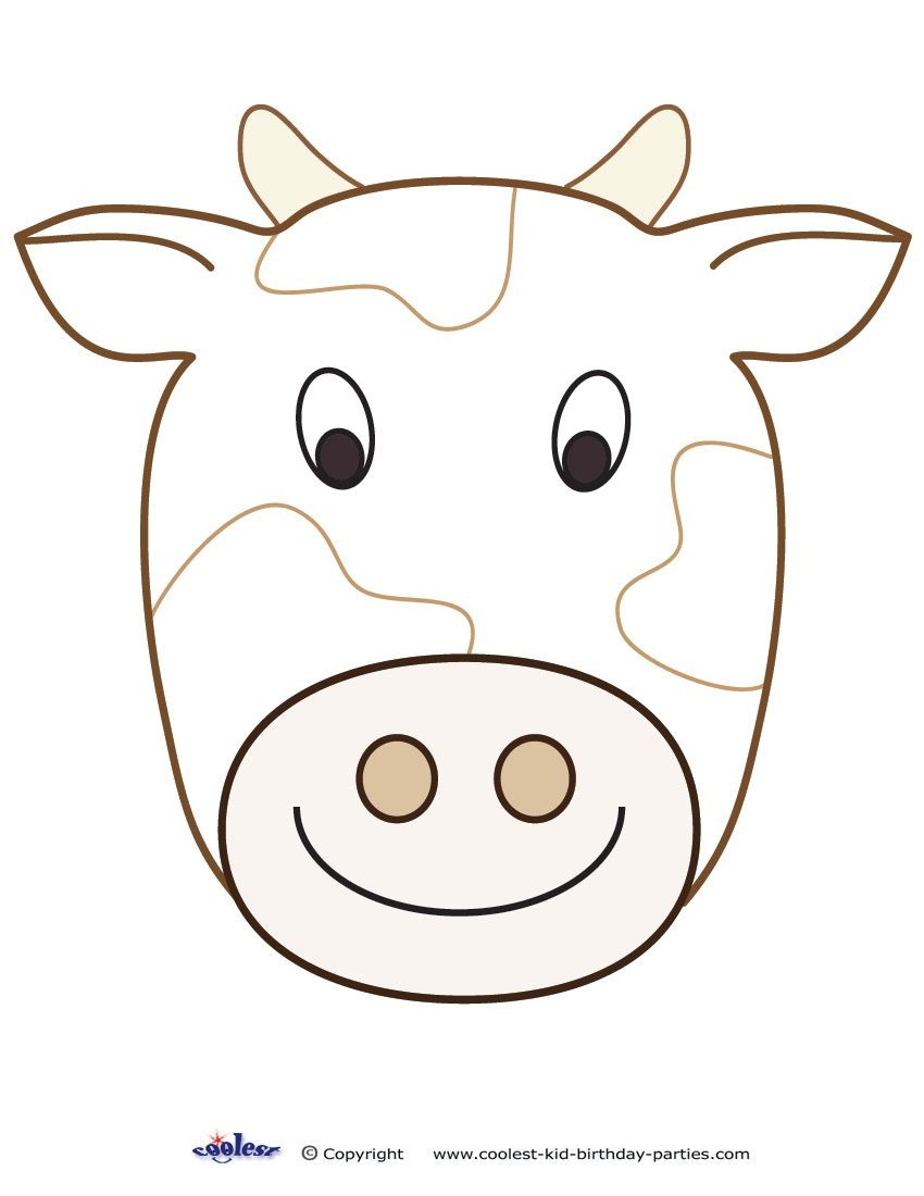 Large Printable Cow Decoration - Coolest Free Printables | Cow - Animal Face Masks Printable Free
