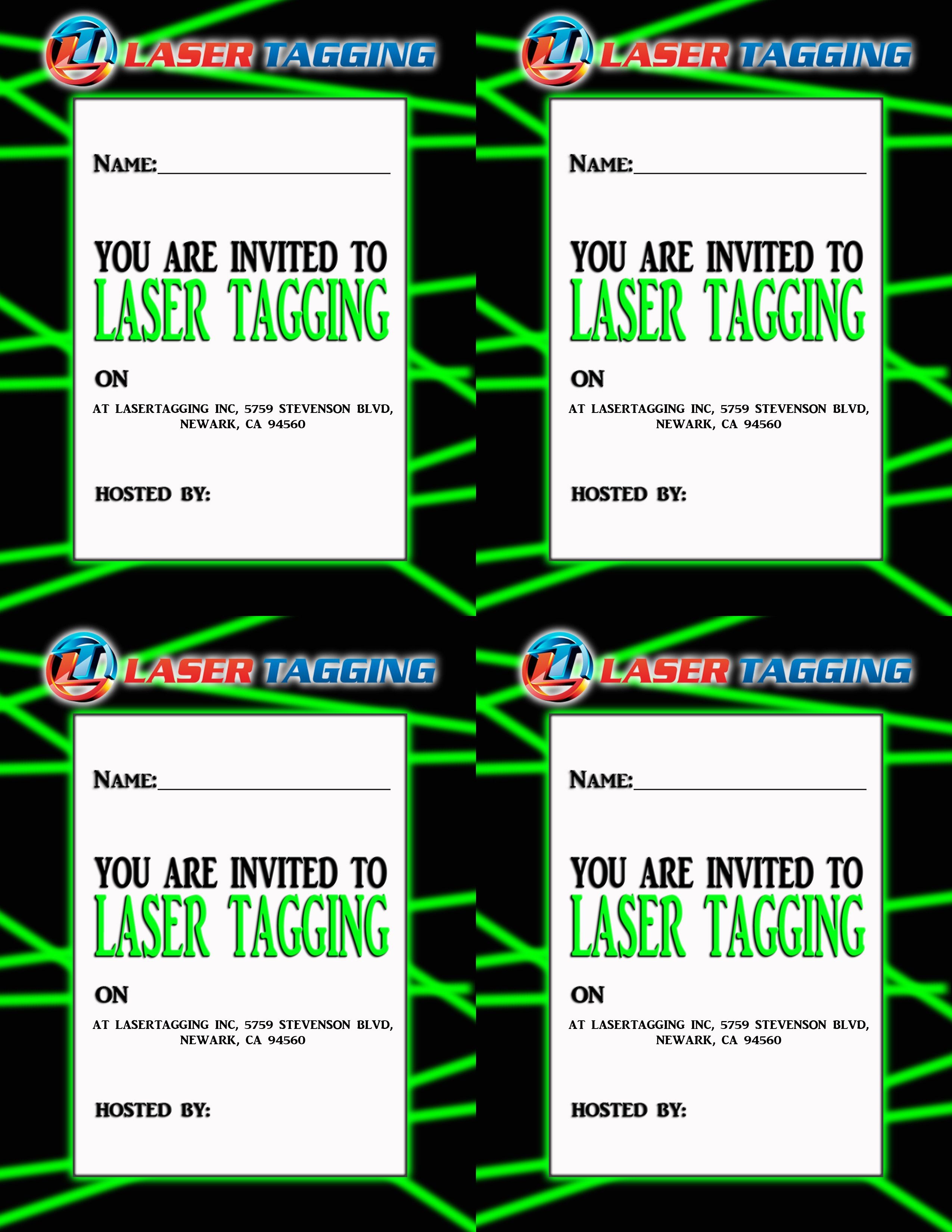 Laser Tag Free Printables | Laser Tag Invitations Printable Free - Free Printable Laser Tag Invitation Template