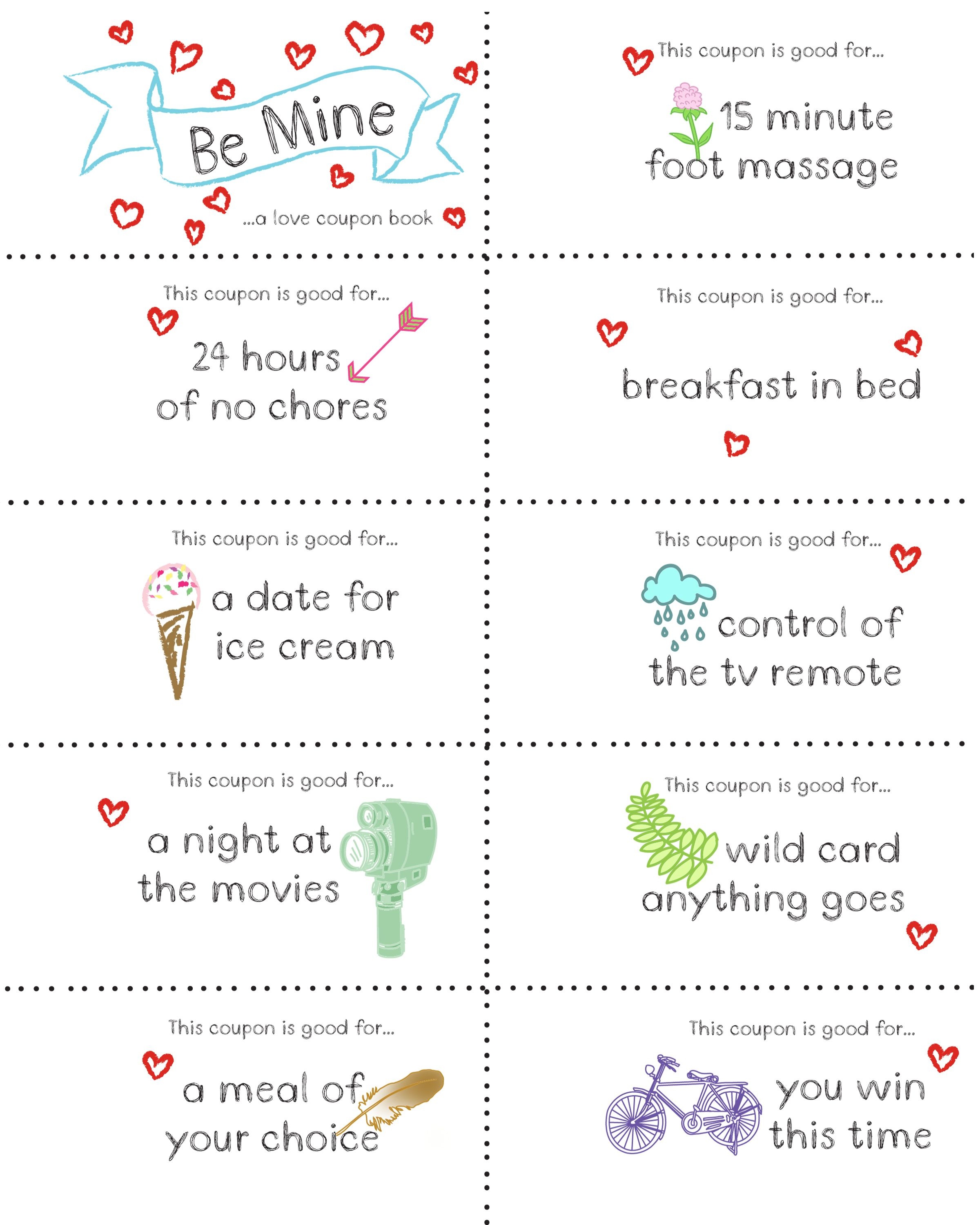 Last Minute Valentine Free Coupon Book Printable | Seasonal | Diy - Free Printable Valentine Books