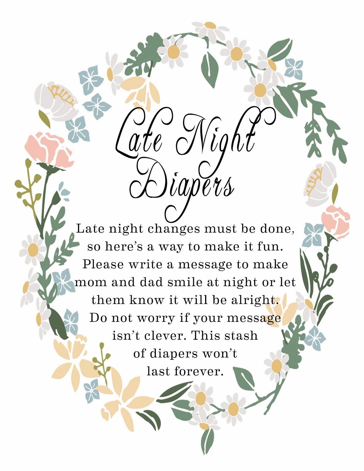 Late Night Diaper Signage | Baby Shower For Baby Miles! | Baby - Late Night Diaper Sign Free Printable
