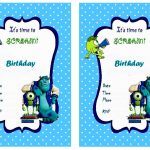Latest Of Monster Birthday Party Invitations Free Free Printable The   Free Printable Monsters Inc Birthday Invitations