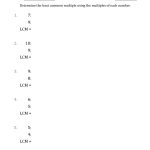 Least Common Multiple From Multiples Of Numbers To 10 (Lcm Not   Least Common Multiple Worksheet Free Printable