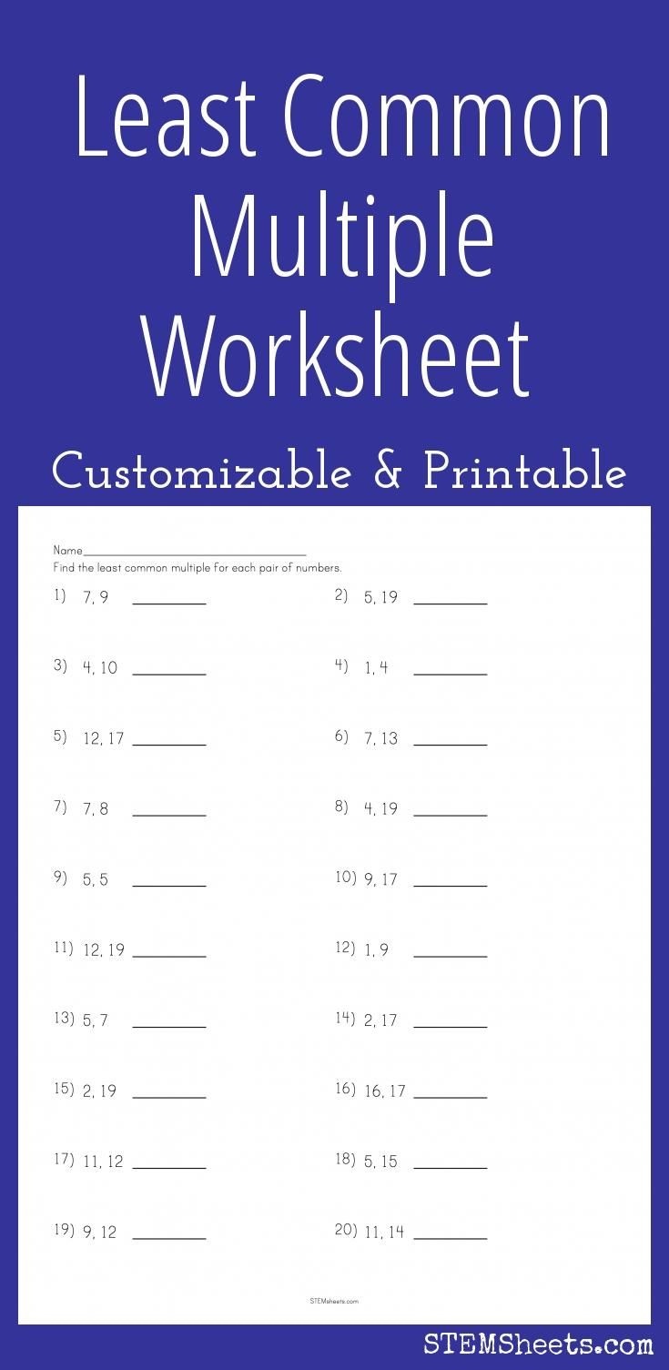 Least Common Multiple Worksheet - Customizable And Printable | Math - Least Common Multiple Worksheet Free Printable
