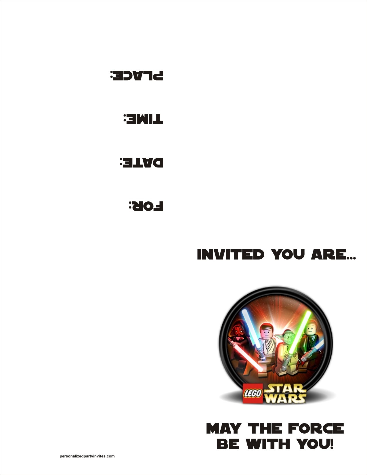 Lego Star Wars Free Printable Birthday Party Invitation Personalized - Star Wars Invitations Free Printable