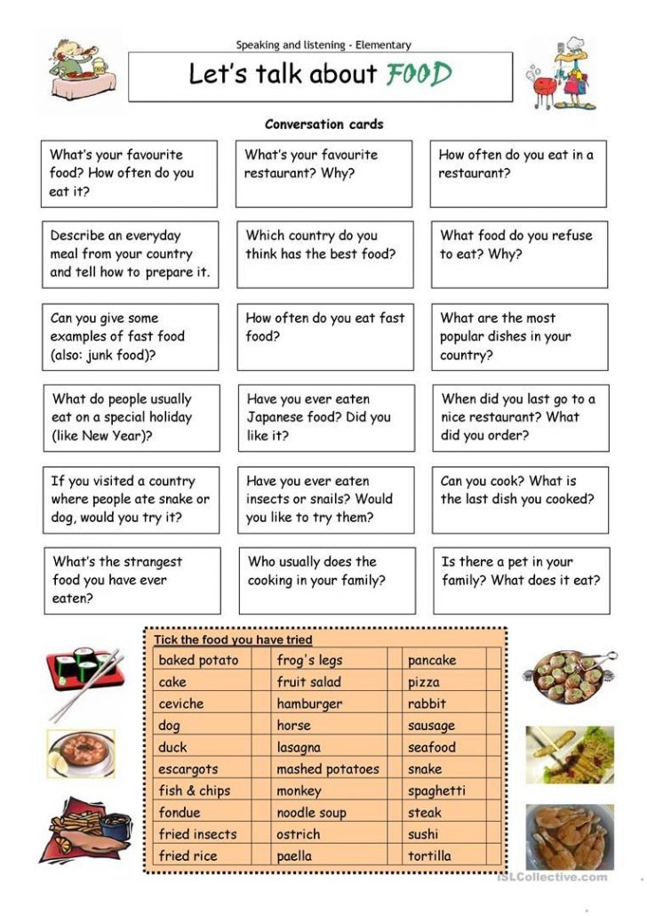 Let s Talk About Food Worksheet Free Esl Printable Worksheets Made