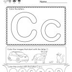 Letter C Coloring Worksheet   Free Kindergarten English Worksheet   Free Printable Preschool Worksheets Letter C