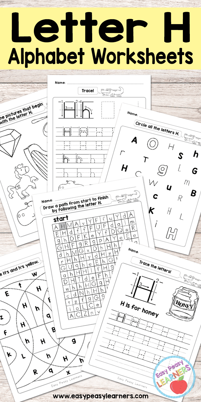 Letter H Worksheets - Alphabet Series - Easy Peasy Learners - Free Printable Letter Recognition Worksheets