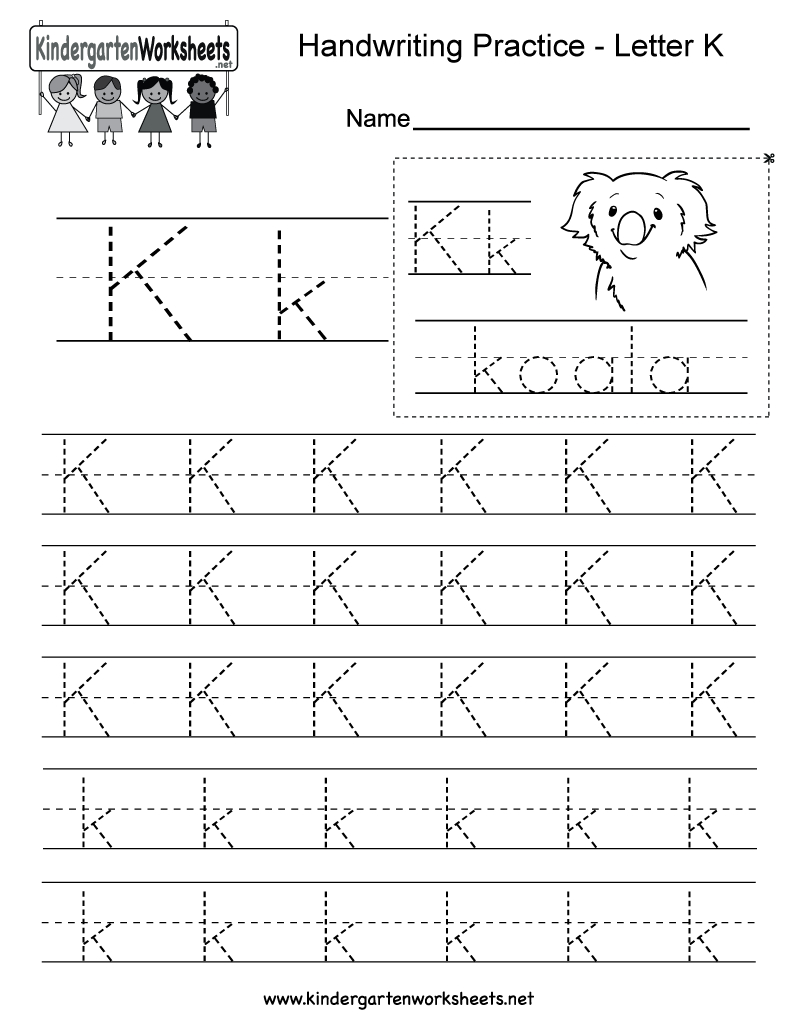 Letter K Writing Practice Worksheet - Free Kindergarten English - Free Printable Letter K Worksheets