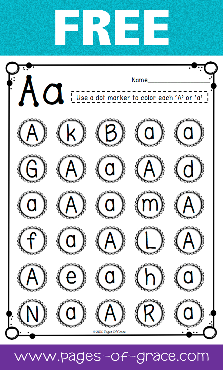 Letter Recognition | Pages Of Grace Resources | Teaching Letters - Free Printable Letter Recognition Worksheets